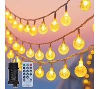taiyongkang Guirnalda Luces 15m 100 LED con Bolas de Cristal, Enchufe y 8 Modos, Luces Decorativas para Interior, Guirnalda Luces Exterior IP44 para Navidad, Terraza y Jardín