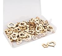 TAIYOU 150 Piezas Hueco Corazones de Madera Rebanadas Corazones Adornos para DIY Manualidades Scrapbooking Decoración Boda Artesanías - 2cm 3cm