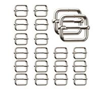 TAIYOU 20 Piezas Hebillas metálicas Metal Ajustable Slide Hebilla Correa Hebilla Deslizante 20mm para Bolsos Monederos Cinturones Mochilas Collar para Mascotas - Plata