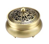 TAIYOU Quemador de incienso de latón vintage con un soporte para varillas de incienso, quemador de metal con 3 pies, funciona para palillos, conos, mini soporte de incienso para dormitorio