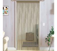Taiyuhomes Cortina Puerta Exterior Cortina Mosquitera Cortinas Tiras para Puertas Exteriores Terraza Cortinas Antimoscas Salon Dormitorio Cortinas De Tiras para Puertas 90x245cm Crudo