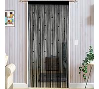 Taiyuhomes Cortina Puerta Exterior Cortinas Tiras para Puertas Exteriores Terraza Cortinas Antimoscas Salon Dormitorio 90x200cm Negro