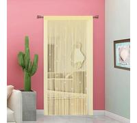 Taiyuhomes Pantalla De Cortinas Cortina Puerta Exterior para Decoración del Hogar Tiras para Puertas Exteriores Terraza Cortinas Antimoscas Salon Dormitorio (Beige, 90x245cm)