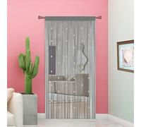 Taiyuhomes Pantalla De Cortinas Cortina Puerta Exterior para Decoración del Hogar Tiras para Puertas Exteriores Terraza Cortinas Antimoscas Salon Dormitorio (Gris, 90x200cm)