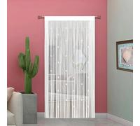 Taiyuhomes Pantalla De Cortinas Cortina Puerta Exterior para Decoración del Hogar Tiras para Puertas Exteriores Terraza Cortinas Antimoscas Salon Dormitorio (Blanco, 90x245cm)