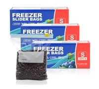 TAIYUNWEI - 90 bolsas de almacenamiento de alimentos con cierre de cremallera, pequeñas bolsas reutilizables para congelador con parte inferior expandible, aptas para congelador y microondas, para