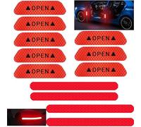 Taiyyi 12 Pegatinas Reflectantes Anticolisión de Advertencia para Reflectores Pegatinas Reflectantes de para Coches y Motocicletas (Rojo,Verde, Blanco, Azul, Amarillo, Naranja) (Rojo)