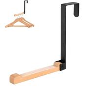 Taiyyi Gancho plegable para puerta, sin taladrar, para colgar en la puerta, para colgar en el interior (negro, blanco) (negro)