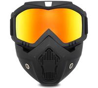 TAIZER Gafas de motocicleta extraíbles, a prueba de niebla, cálidas, resistentes al viento, protección UV, gafas de sol para deportes de nieve, negro (amarillo)