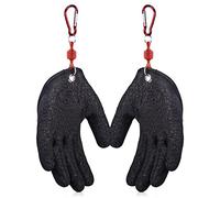 TAIZER Guantes de pesca impermeables antideslizantes resistentes a mordeduras con cierre magnético para pescadores unisex negro