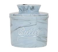TAIZhiChen Butter Crock Resistente con Tapa Mantequera Francesa de Cerámica Duradera Recipiente para Fresca y Suave Contenedor Anti, Azul, tal como se describe