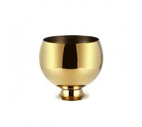 TAIZhiChen Cubeta Pulida con Espejo Estilo Estilo Lineal Cubeta Hielo con Base Elevada para Bar, Fiesta, Gold Spherical Bas B