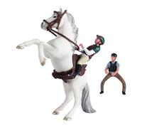 TAIZhiChen Figura de Caballo con Silla de Montar, Fabricada en PVC. Figura Realista de Un Pequeño Animal para Jugar. Juguete Educativo para Niños Y Niñas, Estilo F