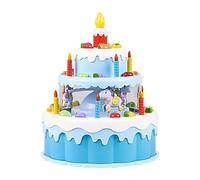 TAIZhiChen Juega con El Pastel de Cumpleaños, Enciende, Juguete Interactivo, Juguetes Que Cantan, Juego de Simulación P, Azul