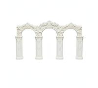 TAIZhiChen Mini Arco Ornamental Ornamental Arco Gótico en Miniatura Tallado Ornamento para Bodas, Blanco, 11.8 20cm