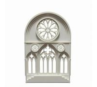 TAIZhiChen Panel Ventana Estilo Medieval Decorativo Frente Catedral Miniatura Simulado Ventana Ojival Decorativa, Blanco