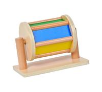 TAIZhiChen Tambor Giratorio Rodillo Textil de Madera para Bebés con Sonido y Fácil para Estimulación Sensorial Adecuado para Aprendizaje
