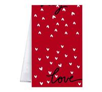 TAIZhiChen Toalla Decorativa para Valentín Paño de Cocina Absorbente Toalla de Manos Suave Microfibra Estampado de Corazones Adecuada para Decorar Hogar y, Estilo D, Individual
