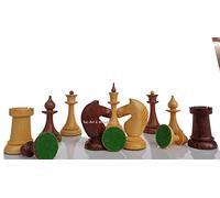 TAJ CHESS STORE Juego de ajedrez pesado de la URSS rusa solamente, juego de ajedrez pesado soviético letón de los años 50 en palisandro dorado y boj envejecido -4.0 King