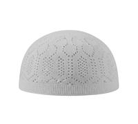taj Gorra de oración islámica Kufi Topi para hombre, gorra ligera con calavera, esencial Umrah, regalos musulmanes, regalos musulmanes para hombres, gris, Talla única