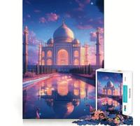 Taj Mahal al Atardecer, Rompecabezas de 1000 Piezas para Adultos, Regalos para Fortalecer la Memoria, Momentos de Serenidad, Ideal para Regalar a Papá Noel 38x52cm