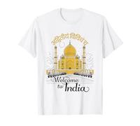 Taj Mahal India Diseño de Viaje con Sánscrito Frase de Bienvenida Camiseta
