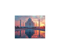 Taj Mahal Pintar por Numeros Adultos, Luminiscencia Cuadros para Pintar por Numeros Arquitectura, Kit Pintura 40x55 CM para Regalo Mujer Luminiscencia Cuadros Decoracion Salon Modernos GYYH-6408