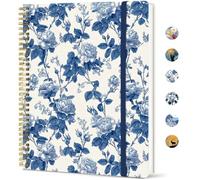 Taja Large Spiral Lined Journal for Women, 8.5" x 11" Notebooks for Work Collge Ruled, A4 Aesthetic Cute Journaling Notebooks for Writing, Plastic Cover, Porcelain Rose