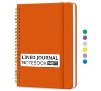 Taja Lined Spiral Journal Notebook for Women & Men, 140 Pages, College Ruled Hardcover Notebook for Work & Note Taking, Journals for Writing, A5 (6" x 8") - Pumpkin Orange