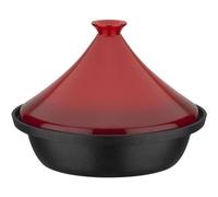 Tajín De Hierro Fundido Gsw 30x22 Cm Con Tapa De Cerámica Esmaltada, Compatible Con Inducción, Apto Para Horno Hasta 240 °c, Interior Con Picos, Rojo, Capacidad 2 L, 2 Piezas