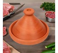 Tajín marroquí, cacerola de 26 cm de diámetro, sin esmaltar, olla de barro para cocinar de 1 a 3 personas, original de Marruecos, libre de sustancias nocivas