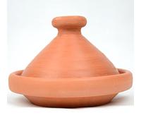 Tajín marroquí para cocinar, original de Marruecos, diámetro de 20 cm, para 1 persona, hecho a mano de Marrakech sin contaminantes, sin esmaltar, tajín natural, hecho a mano en Marruecos