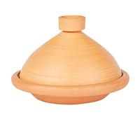 Tajine marroquí para cocinar | Cazuela sin esmaltar Tuareg Ø 27 cm para 1-3 personas | Incluye receta e instrucciones de uso | Olla de arcilla original Secada a mano de Marruecos