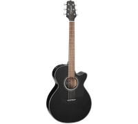 Takamine GF30 Folk Cutaway Electroacústica - Guitarra Acústica Eléctrica de Cuerpo Recortado, Color Negro