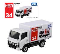 Takara Tomy Tomica No.34 Isuzu Elf coche de juguete de aleación vehículo de Motor modelo de Metal fundido a presión juguetes de regalo de Navidad para niños No. 34