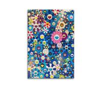 Takashi Murakami Blue Flowers Art Poster Lienzo Póster de Pared Decoración, Pintura, Arte, Dormitorio, Salón, Oficina, Pinturas, Decoración Moderna del Hogar Arte de la Pared, Impresión de 40 x 45 cm