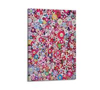 Takashi Murakami Red Flowers Art Poster Lienzo Póster de Pared Decoración, Pintura, Arte, Dormitorio, Salón, Oficina, Pinturas, Decoración Moderna del Hogar Arte de la Pared, Impresión de 40 x 45 cm