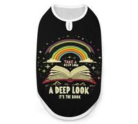 Take A Deep Look It's The Book - Camiseta divertida para perro, ligera, estampada, sin mangas, chaleco para mascotas, camisetas para gatos, talla 2XL