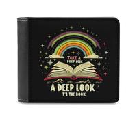 Take A Deep Look It's The Book - Cartera delgada con bolsillo frontal plegable con tarjetero de identificación para mujeres y hombres, Estilo:, Talla única, Para todas las estaciones