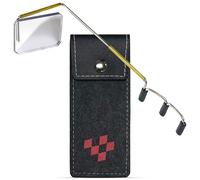 Take A Look Espejo de ciclismo con funda de transporte, espejo retrovisor de baja tecnología para bicicletas, compatible con casco y gafas de sol, lente de policarbonato resistente a roturas, acero