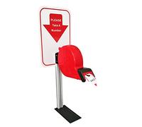 Take-A-Number - Dispensador de tickets con soporte de encimera y 1 rollo de papel de cola de 3 dígitos 2000 tickets para sistema de llamada de espera