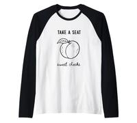 Take A Seat Sweet Cheeks Funny Baño Humor Cita Arte Camiseta Manga Raglan