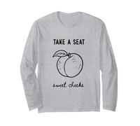 Take A Seat Sweet Cheeks Funny Baño Humor Cita Arte Manga Larga