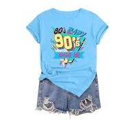 Take Back to The 90s T-Shirt Damen 90er Outfit T-Shirt T-Shirt Kurzarm Geburtstagsparty Tops T-Shirt, azul celeste, XL