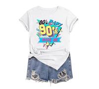 Take Back to The 90s T-Shirt Damen 90er Outfit T-Shirt T-Shirt Kurzarm Geburtstagsparty Tops T-Shirt, Blanco, M
