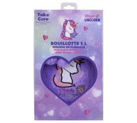 TAKE CARE | Bolsa de agua caliente unicornio | Piel púrpura suave y cómoda | Calor agradable y cómodo | Calma las tensiones y calienta rápidamente | Capacidad 1L