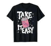 Take It Easy Relax Chill Summer Funny Cita Dicho Camiseta gráfica económica, Hombre, Negro, XL