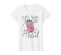 Take It Easy Relax Chill Summer Funny Cita Dicho Camiseta gráfica económica, Mujer, Blanco, XS