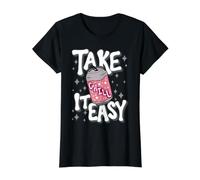 Take It Easy Relax Chill Summer Funny Cita Dicho Camiseta gráfica económica, Mujer, Negro, XS