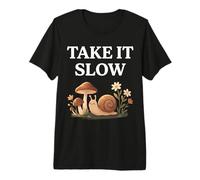 Take It Slow Caracol Seta Cottagecore Diseño Camiseta Premium